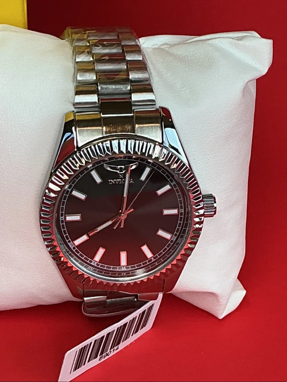 Invicta Silver-Tone Bracelet Watch with Black Dial